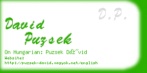 david puzsek business card